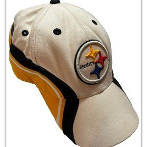 NFL Pittsburgh Steelers HAT Team Apparel Cap Black Gold White Adjustable NFL MEN